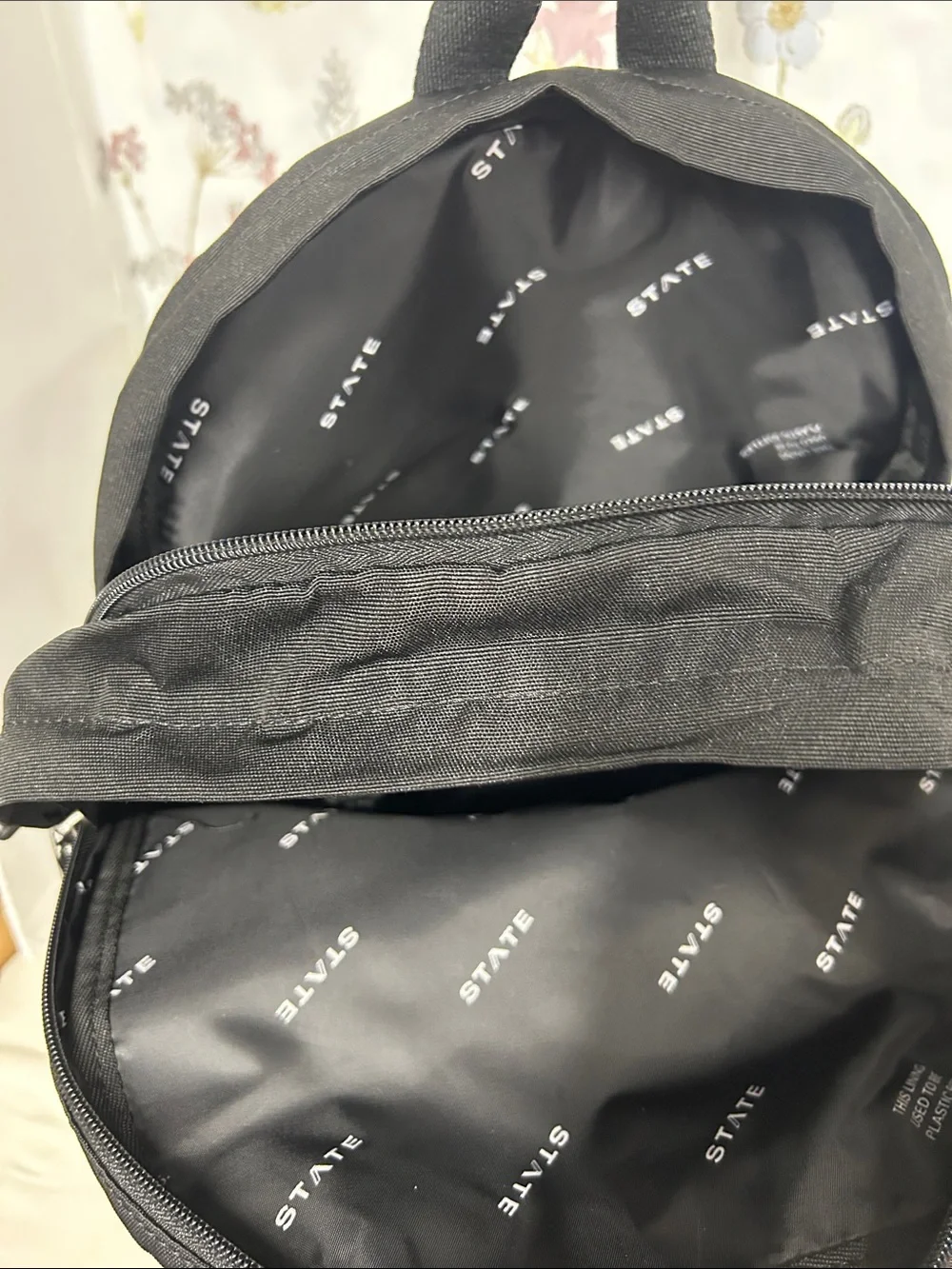 STATE REED Black Backpack with Red Accent